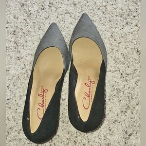 Charly Amar, mixed black and gray, suede, pumps, size 7.5, NWOT